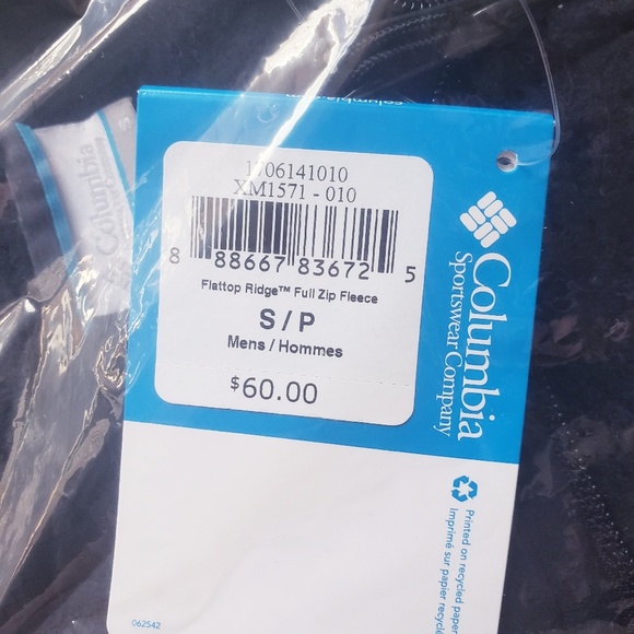COLUMBIA Mens Fleece Jacket NWT S - Picture 3 of 3